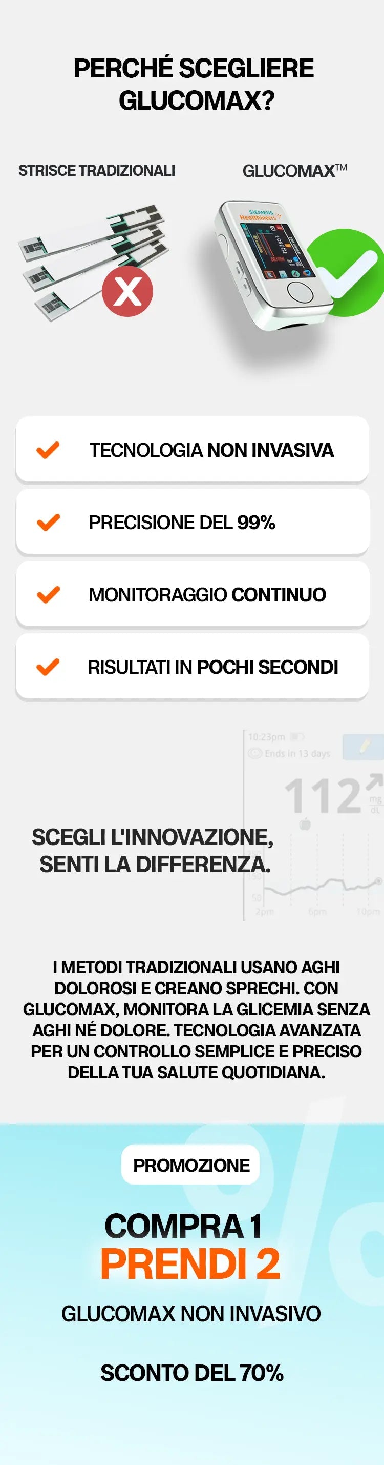 GlucoMax Non Invasivo Misurazione Facile